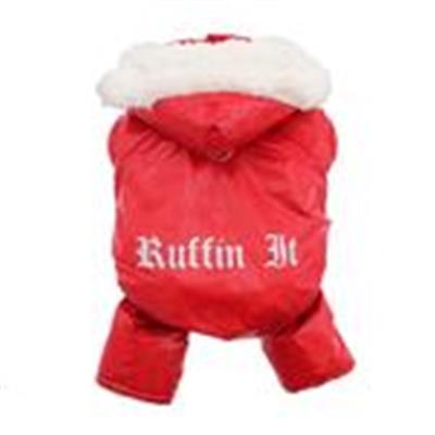 Ruffin It Dog Snowsuit - Red