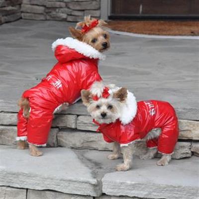 Ruffin It Dog Snowsuit - Red