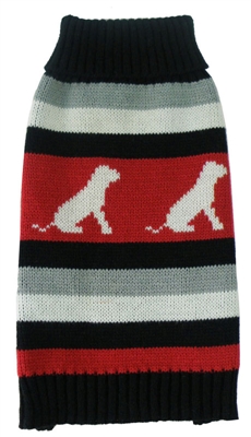 Dog Patterned Fashion Ribbed Turtle Neck Pet Sweater