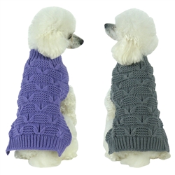 Heavy Cable Knitted Fashion Turtle Neck Dog Sweater