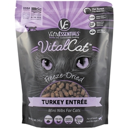 Vital Essentials Freeze Dried Tender & Tasty Turkey Nibblets for Cats - 12 oz